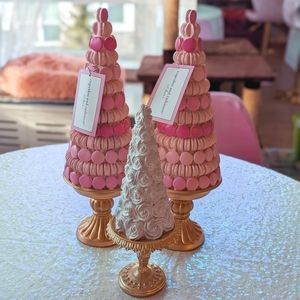 Cupcakes and Cashmere Valentines Day Pastel macaron Trees and White Rosette Tree